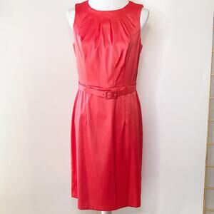 Dress Barn Dress Size 10 Cocktail Coral Formal Wedding Sleeveless High Neck